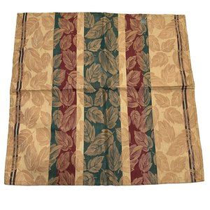 4 Vintage 90s 16” Embossed Napkins Floral Leaves Green Red Gold Stripe Dinner